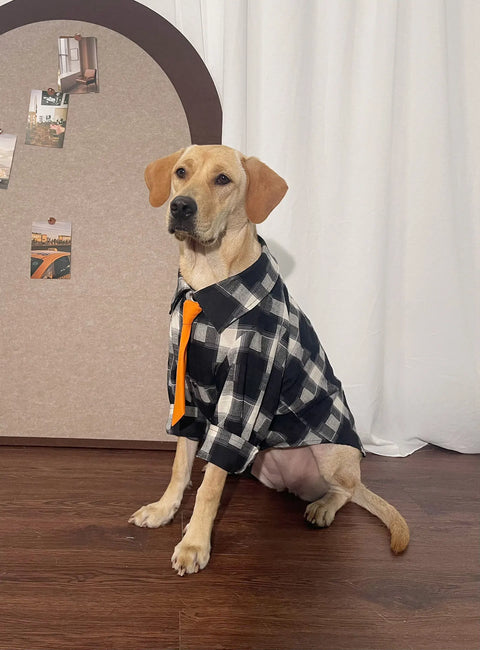 Black Plaid Dog Shirt Dog Clothes for Large Medium Dog