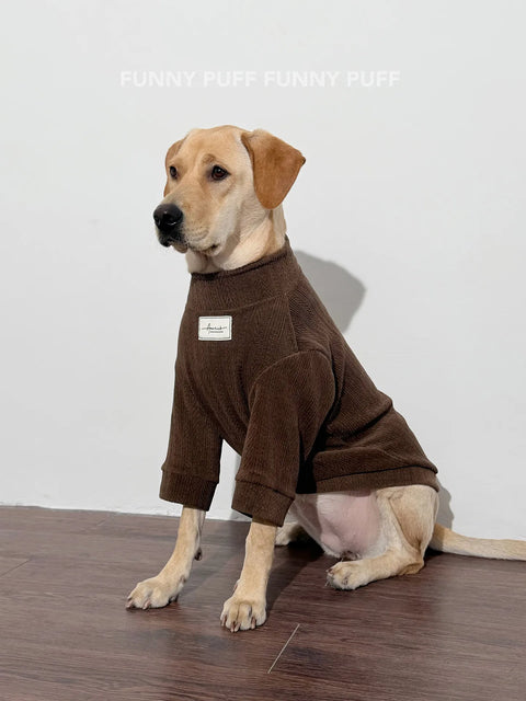 Brown Soft Cotton Dog Clothes for Large Medium Dog