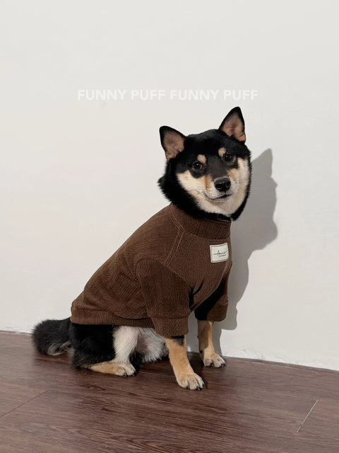 Brown Soft Cotton Dog Clothes for Large Medium Dog