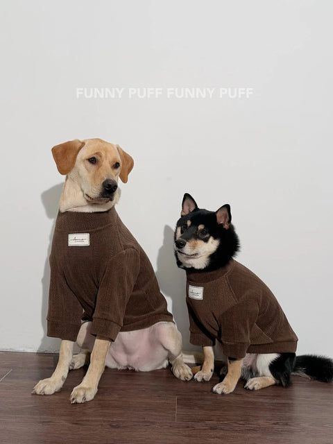 Brown Soft Cotton Dog Clothes for Large Medium Dog