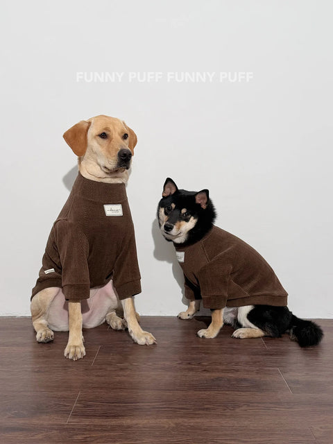 Brown Soft Cotton Dog Clothes for Large Medium Dog