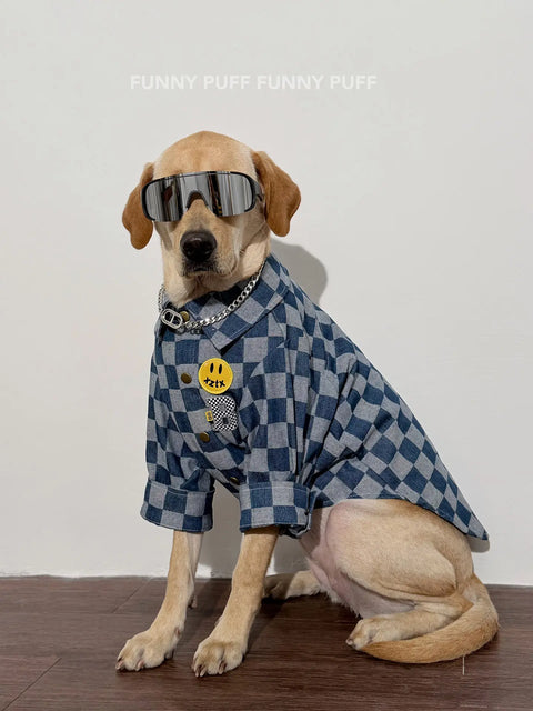 Denim Shirt cowboy Pet Shirt Big Dog Clothes for Large Medium Dog