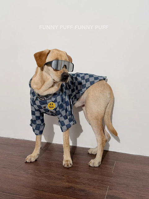 Denim Shirt cowboy Pet Shirt Big Dog Clothes for Large Medium Dog