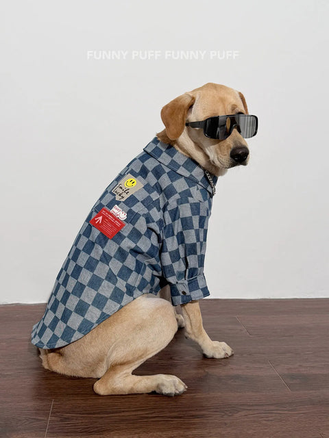 Denim Shirt cowboy Pet Shirt Big Dog Clothes for Large Medium Dog