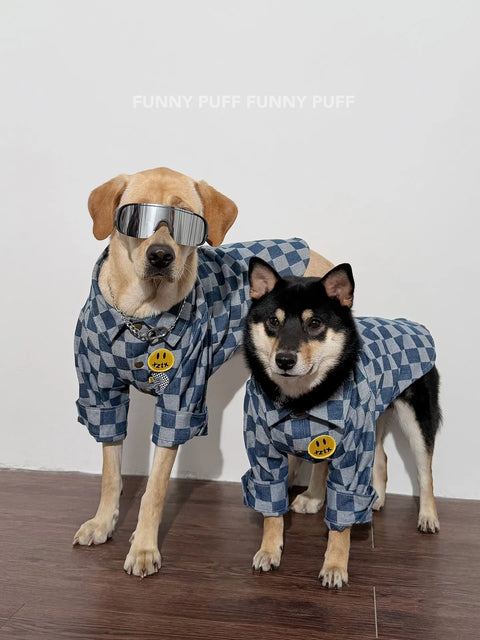 Denim Shirt cowboy Pet Shirt Big Dog Clothes for Large Medium Dog