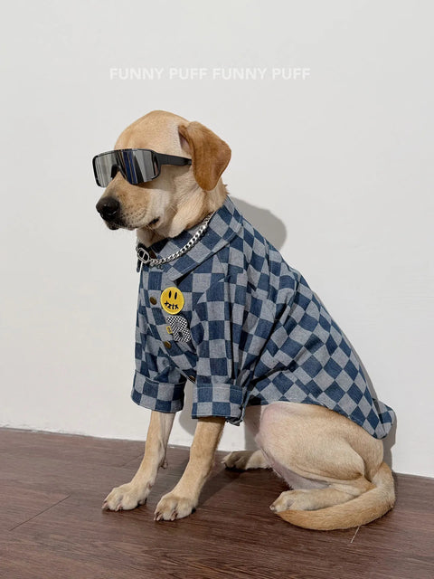 Denim Shirt cowboy Pet Shirt Big Dog Clothes for Large Medium Dog