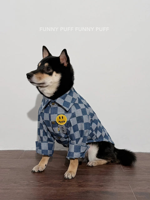 Denim Shirt cowboy Pet Shirt Big Dog Clothes for Large Medium Dog