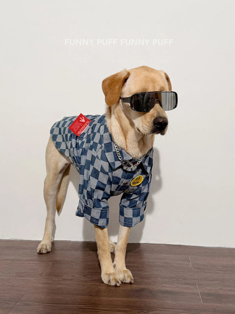 Denim Shirt cowboy Pet Shirt Big Dog Clothes for Large Medium Dog