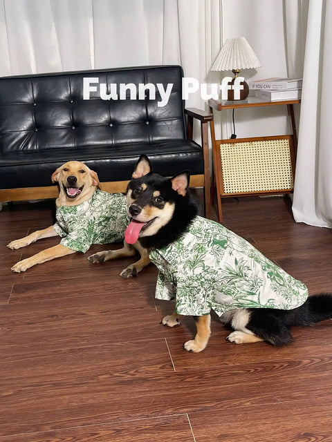 Green Hawaiian Beach Pet Shirt Big Dog Clothes for Large Medium Dog