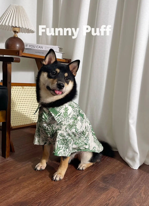 Green Hawaiian Beach Pet Shirt Big Dog Clothes for Large Medium Dog