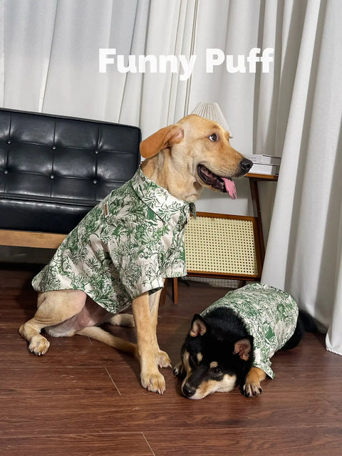 Green Hawaiian Beach Pet Shirt Big Dog Clothes for Large Medium Dog
