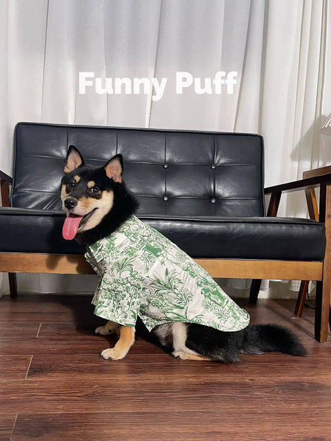 Green Hawaiian Beach Pet Shirt Big Dog Clothes for Large Medium Dog