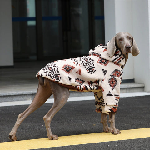 Quilted Fleece Pattern Hoodie for Big Dogs Winter Warm Coat