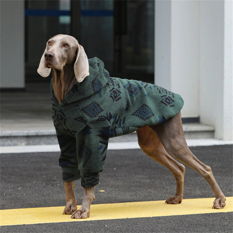 Quilted Fleece Pattern Hoodie for Big Dogs Winter Warm Coat