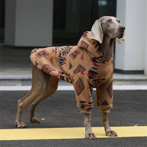 Quilted Fleece Pattern Hoodie for Big Dogs Winter Warm Coat
