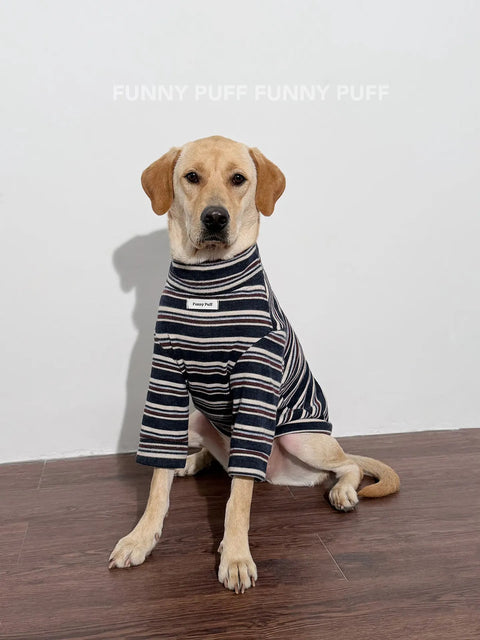 Blue Striped Dog Sweater  for Medium, Large Dogs