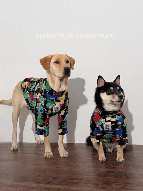 Pattern Design Soft Cotton Sweater Shirt Dog Clothes for Medium, Large Dogs