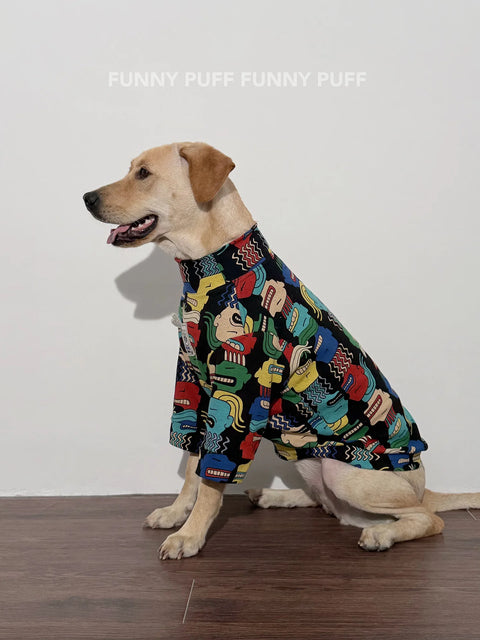 Pattern Design Soft Cotton Sweater Shirt Dog Clothes for Medium, Large Dogs