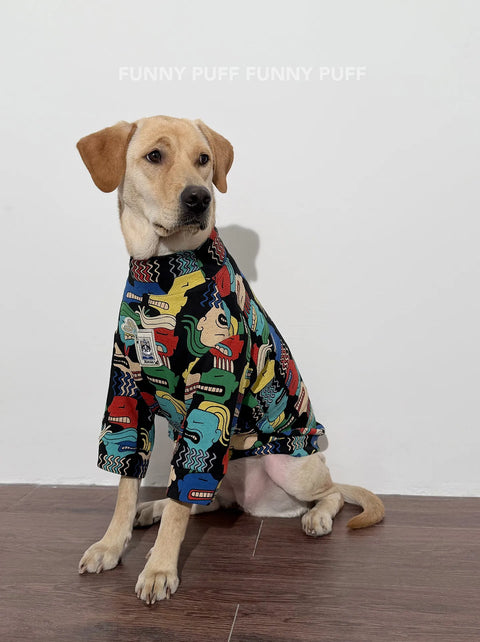 Pattern Design Soft Cotton Sweater Shirt Dog Clothes for Medium, Large Dogs